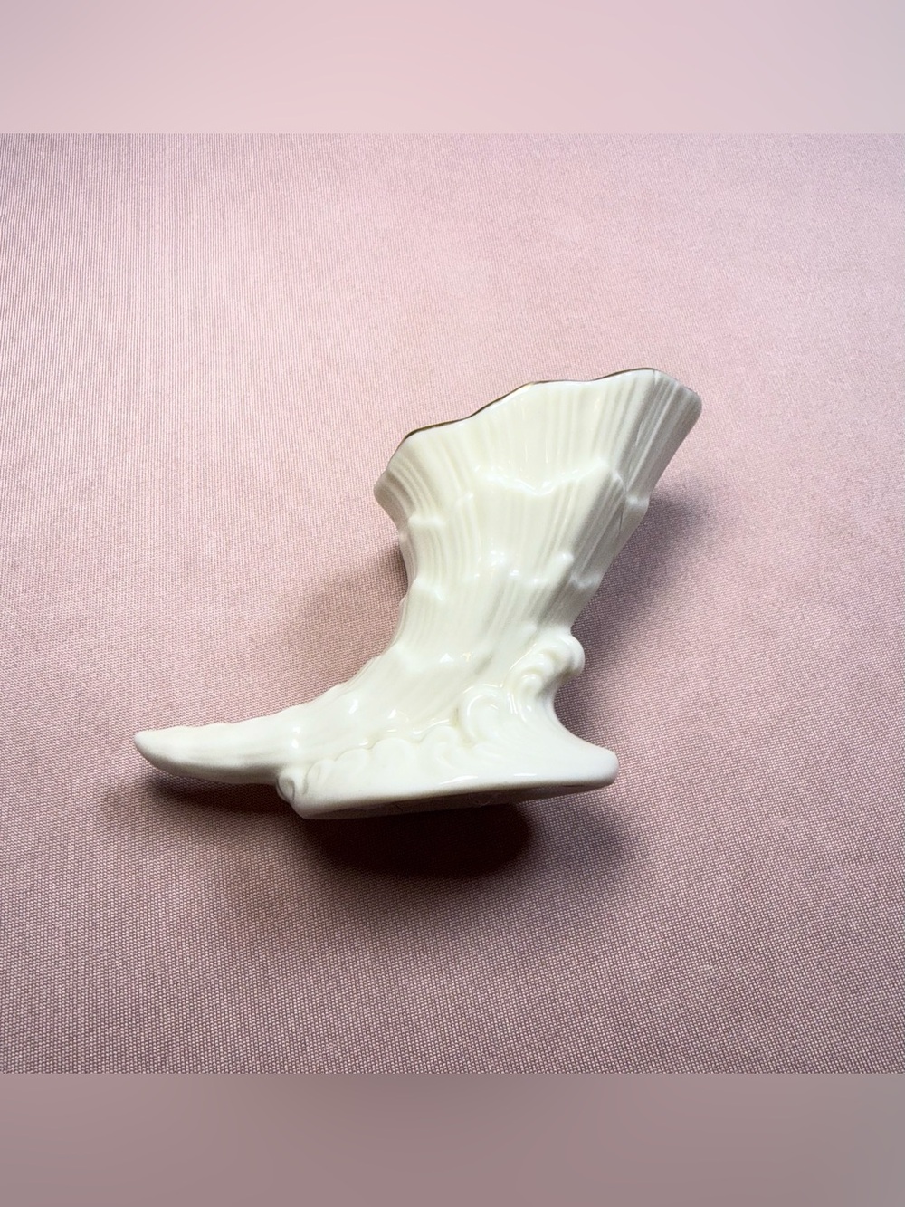 Lenox 3" Embossed Porcelain Horn of Plenty Cornucopia 24K Gold Trim Vintage